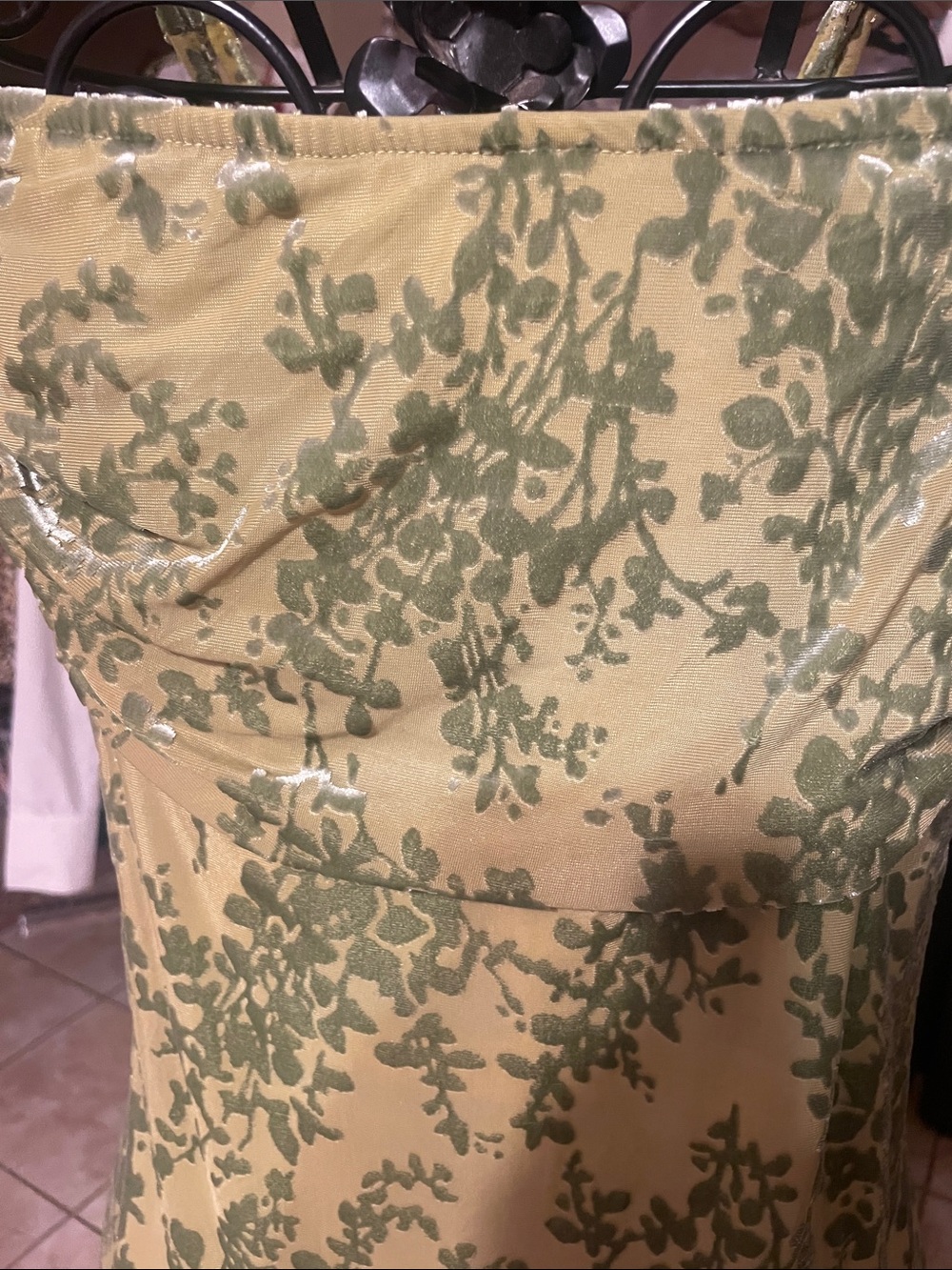 Sleeveless Green Patterned Midi Slip Dress - Women's - Picture 2 of 3